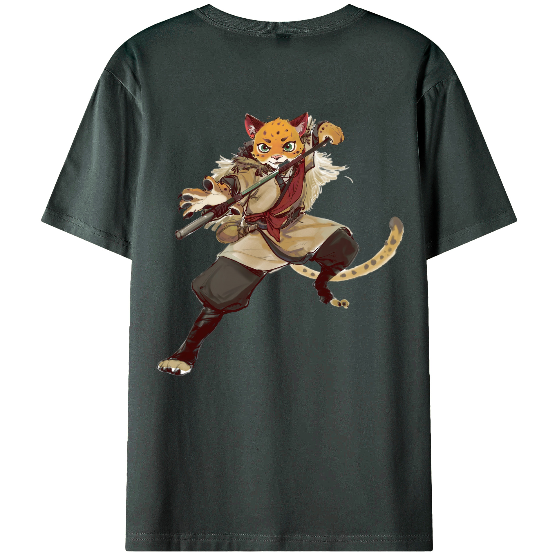 （画像用） Ne Zha 2 ナタ 魔童の大暴れ 綿100％ メンズ半袖Tシャツ（バックプリント） 通気性